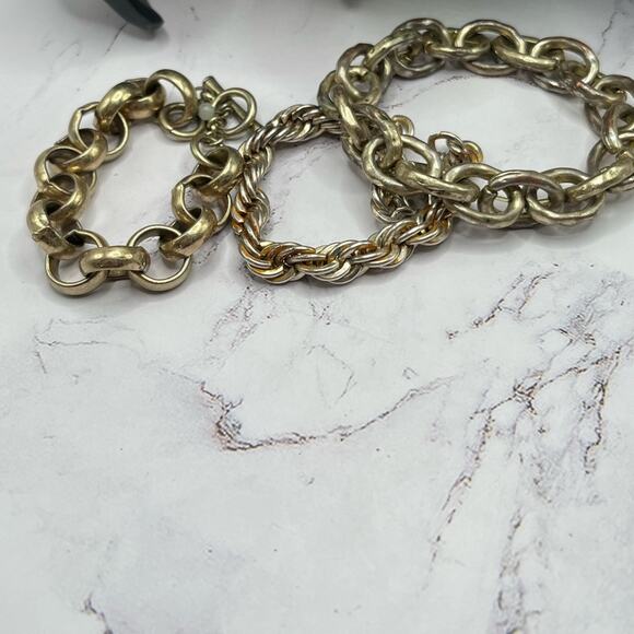 Set of 11 silver and gold tone bracelets - Picture 3 of 10